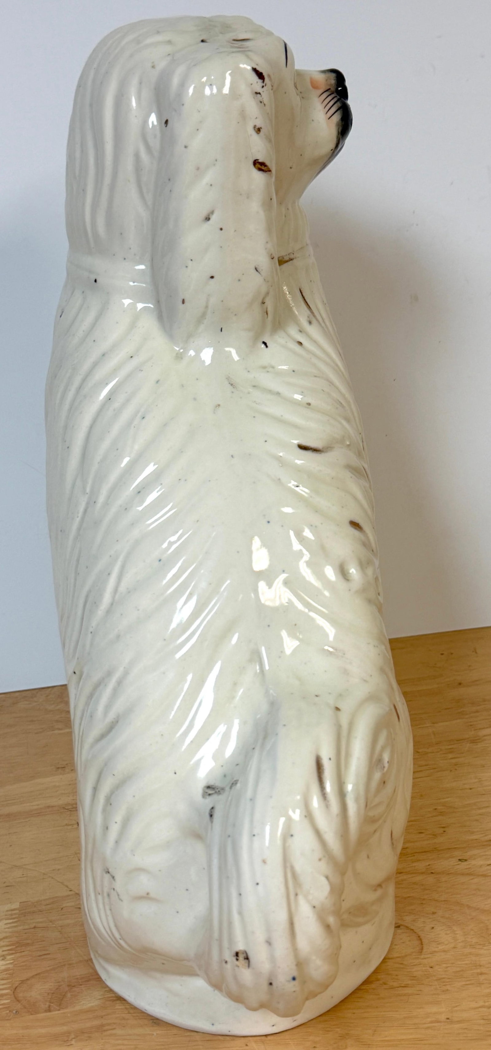 Large 19th C. English Staffordshire Pottery Spaniels, Great Scale & Expressions - 17