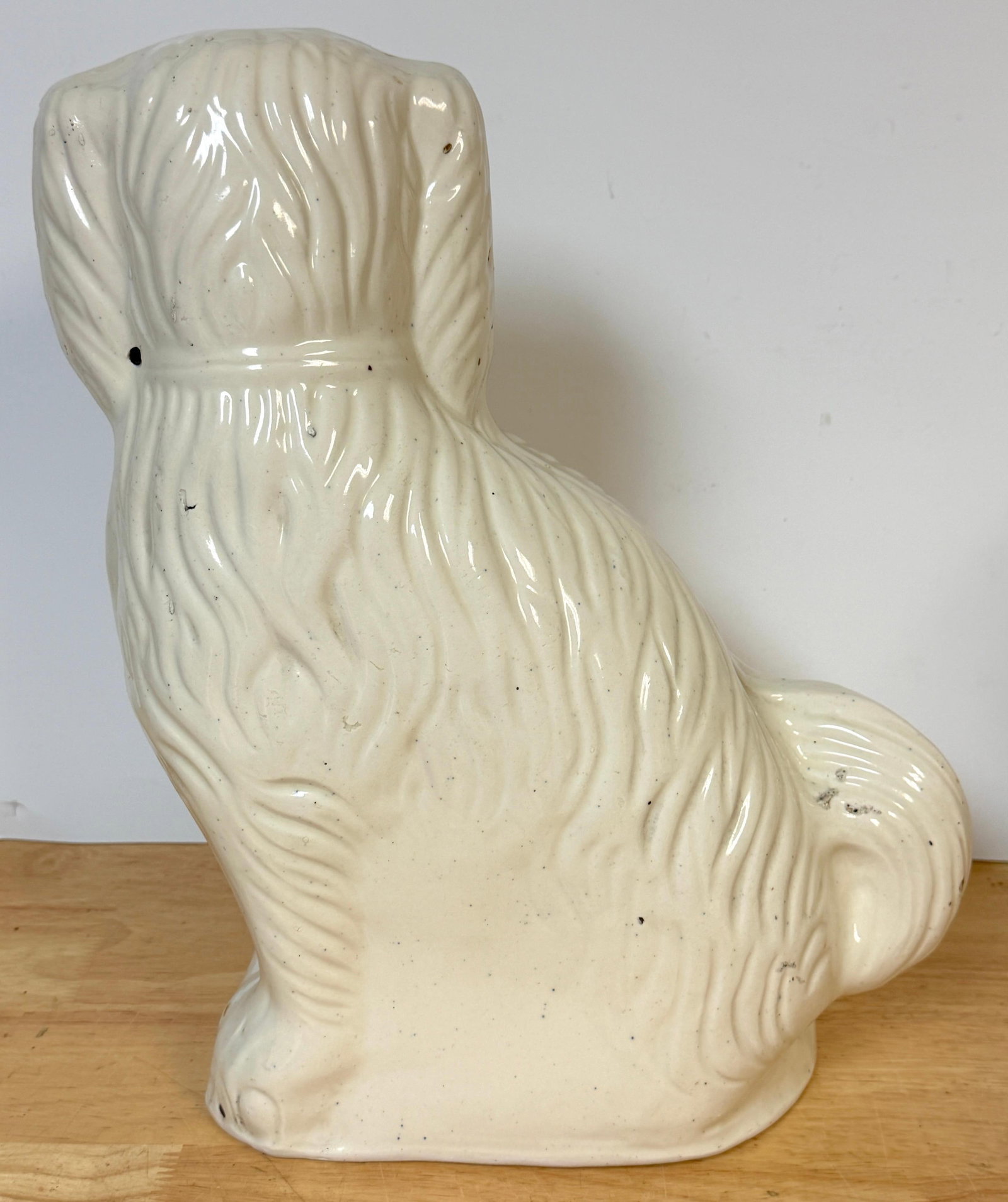 Large 19th C. English Staffordshire Pottery Spaniels, Great Scale & Expressions - 18