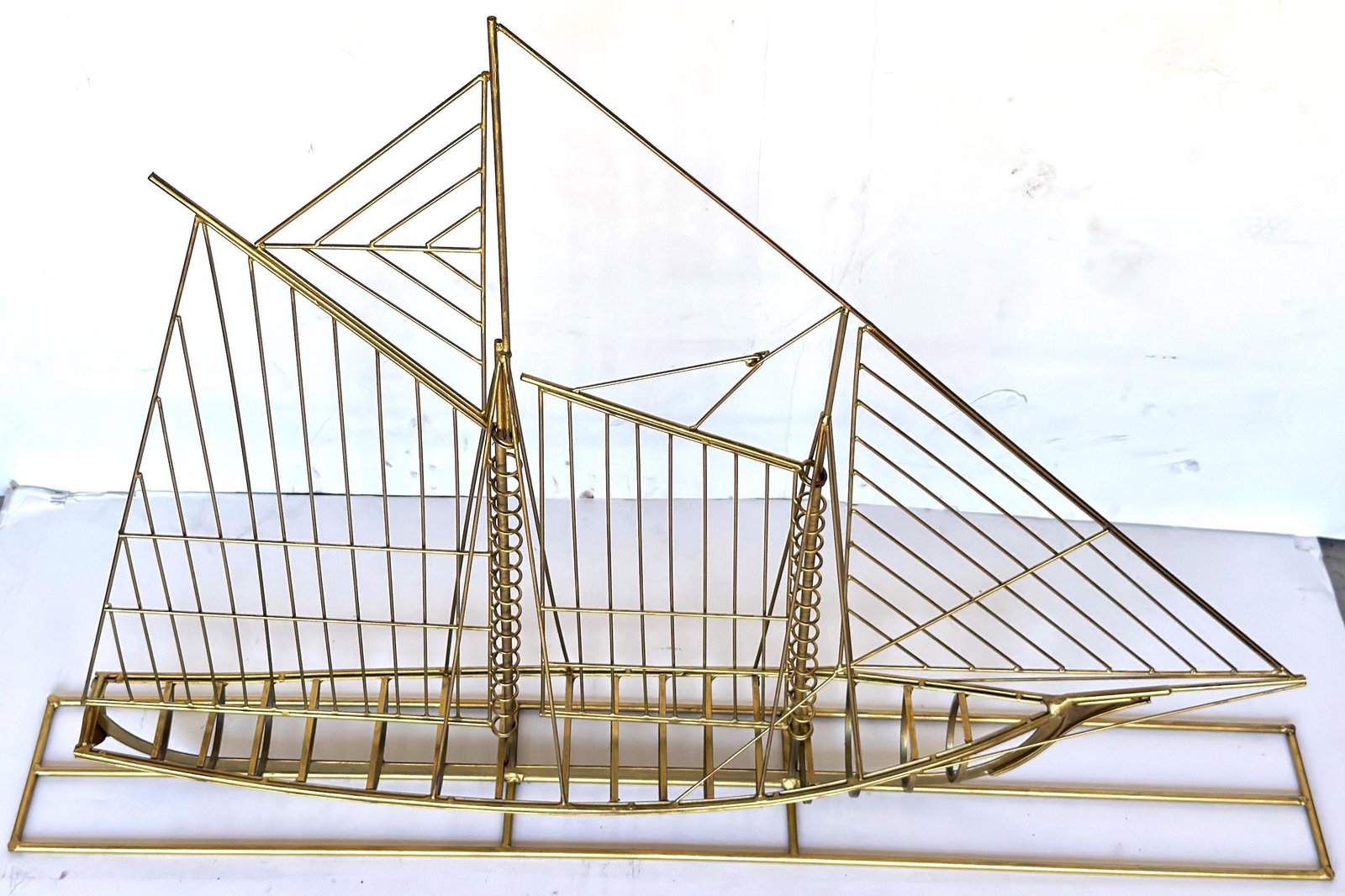 Monumental Curtis Jere Brass Sailboat Sculpture, Signed and Dated 1976 - 13