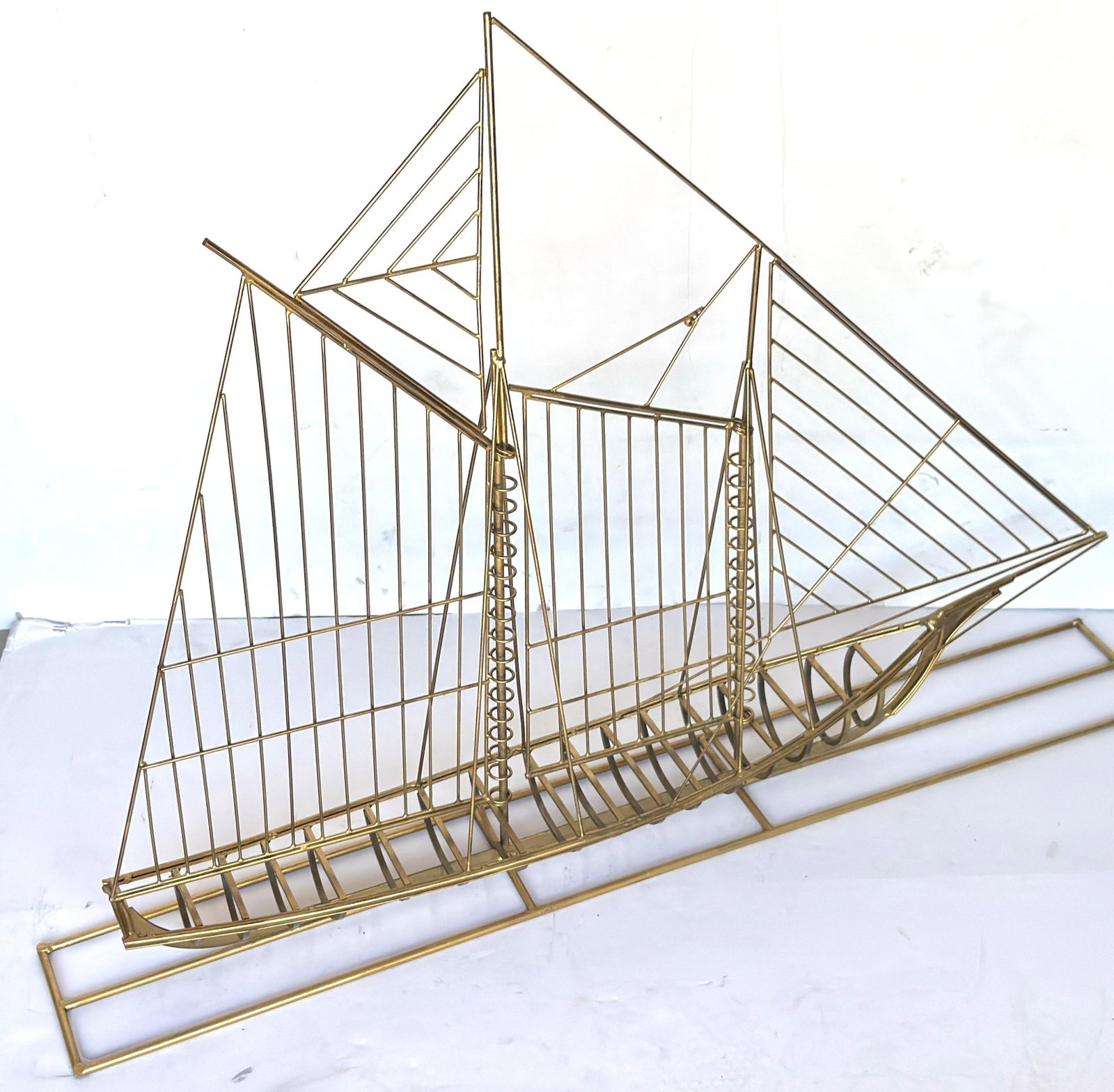 Monumental Curtis Jere Brass Sailboat Sculpture, Signed and Dated 1976 - 14