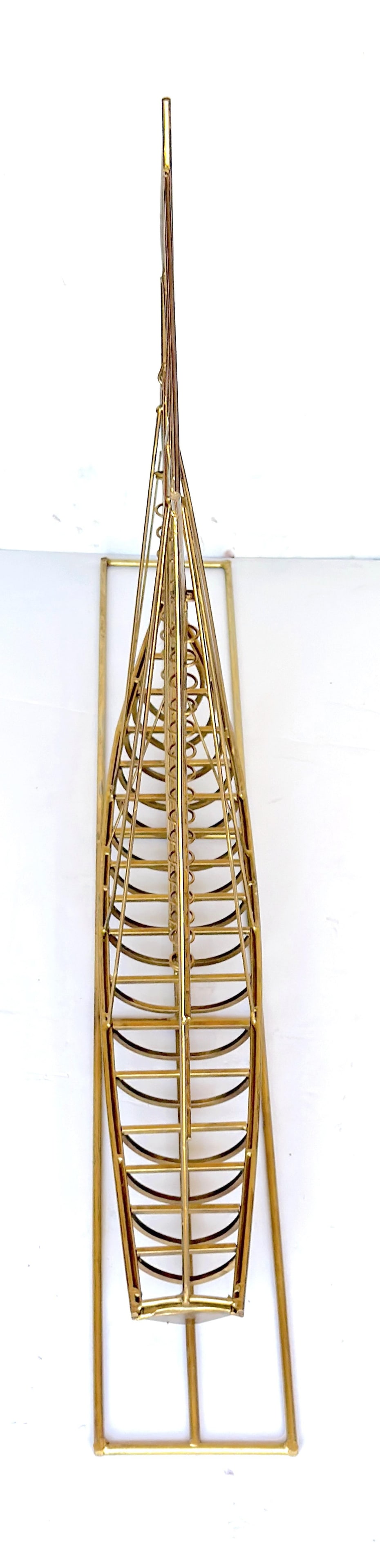 Monumental Curtis Jere Brass Sailboat Sculpture, Signed and Dated 1976 - 15