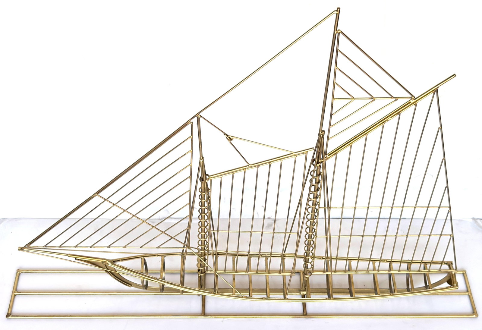 Monumental Curtis Jere Brass Sailboat Sculpture, Signed and Dated 1976 - 16
