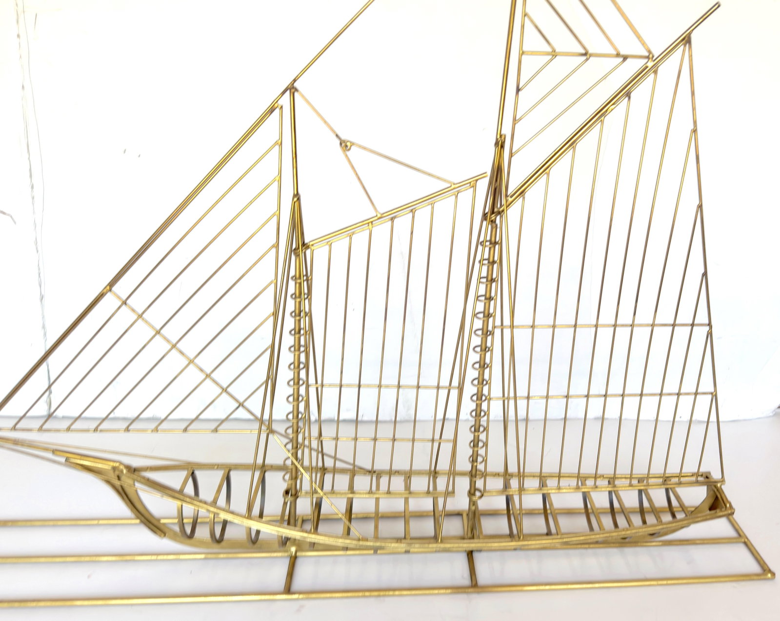 Monumental Curtis Jere Brass Sailboat Sculpture, Signed and Dated 1976 - 17