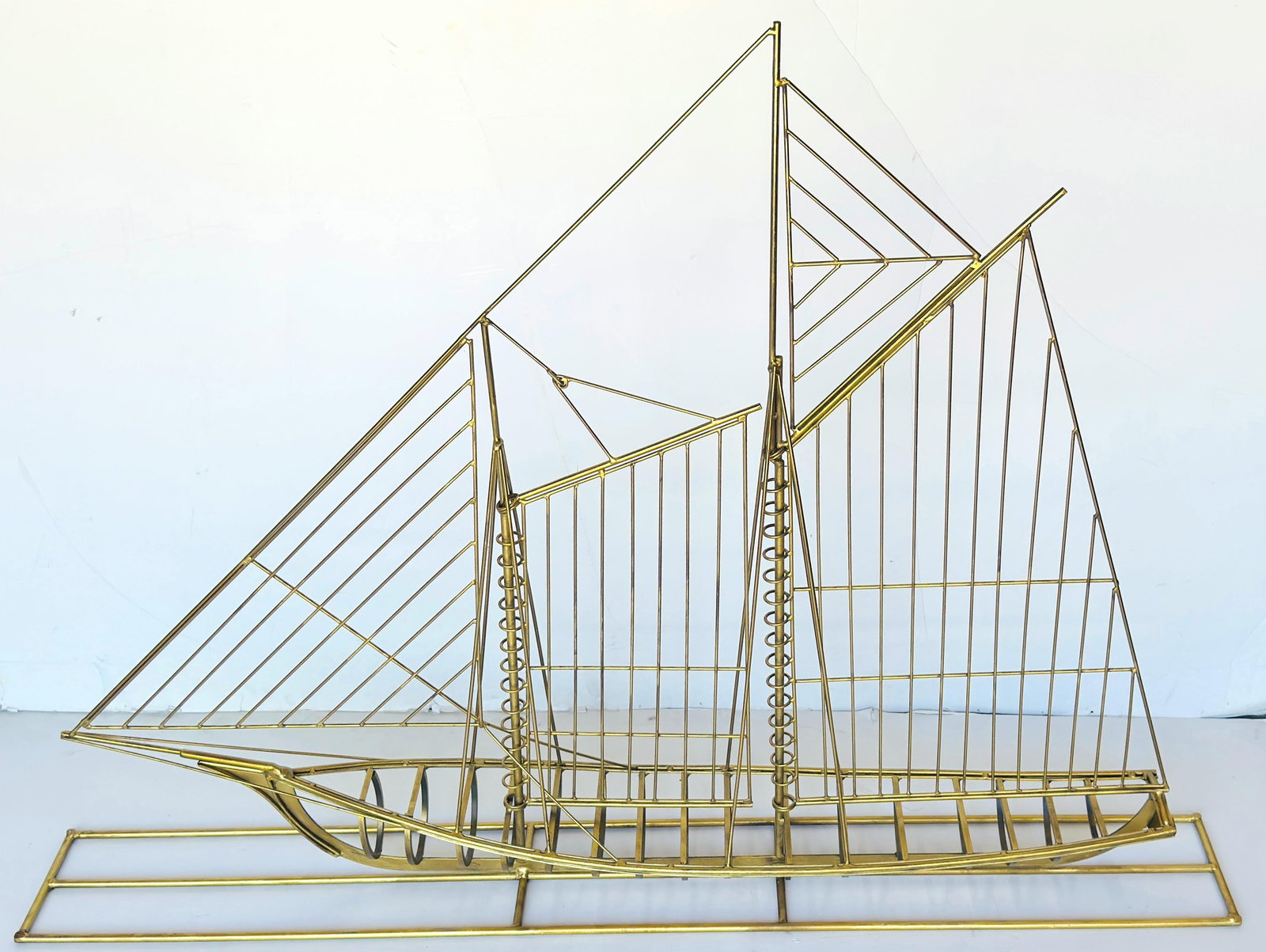 Monumental Curtis Jere Brass Sailboat Sculpture, Signed and Dated 1976 - 3