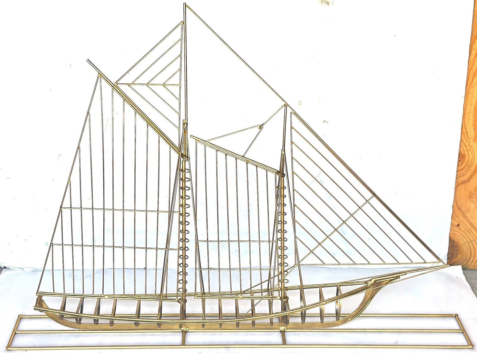 Monumental Curtis Jere Brass Sailboat Sculpture, Signed and Dated 1976 - 8