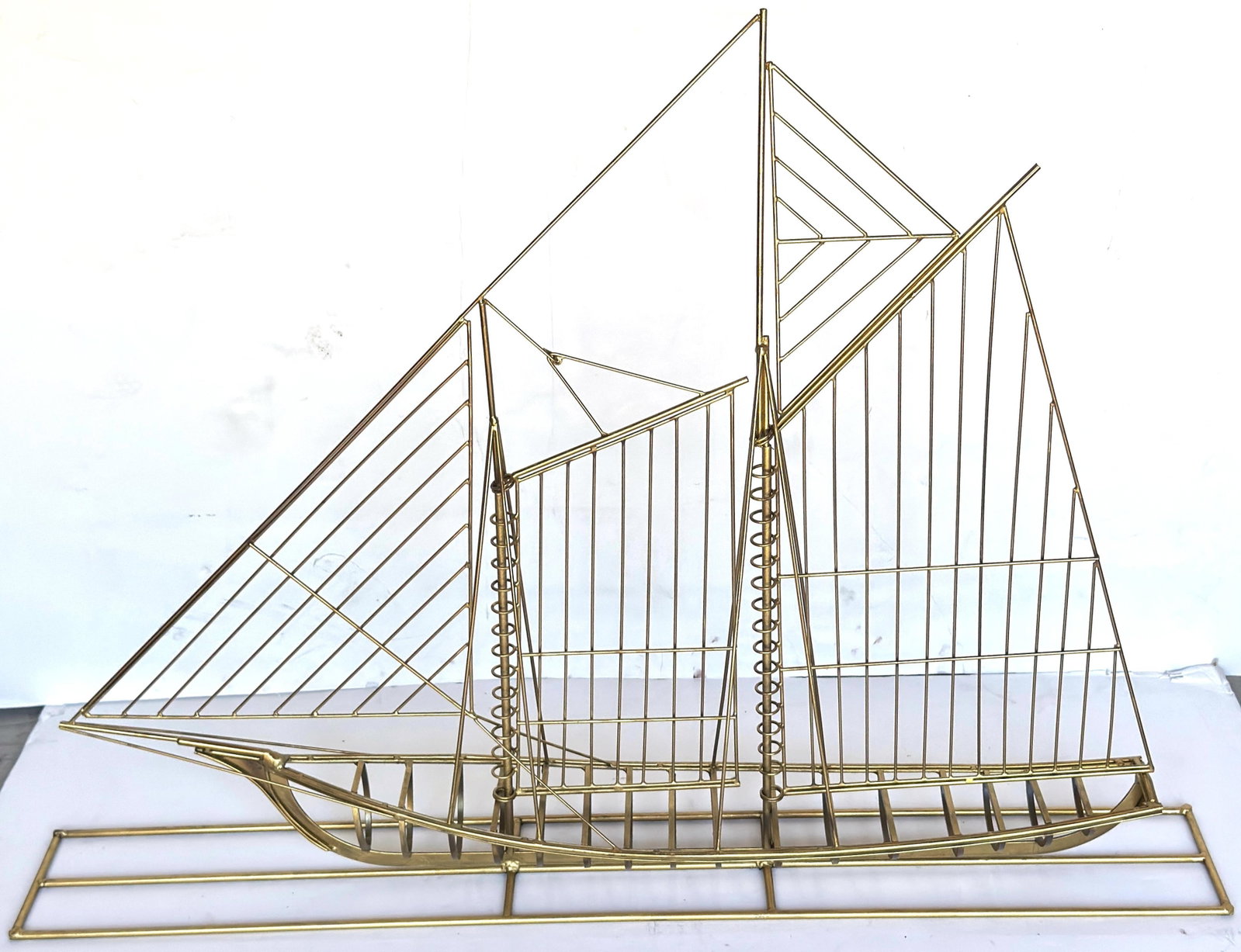 Monumental Curtis Jere Brass Sailboat Sculpture, Signed and Dated 1976 - 9