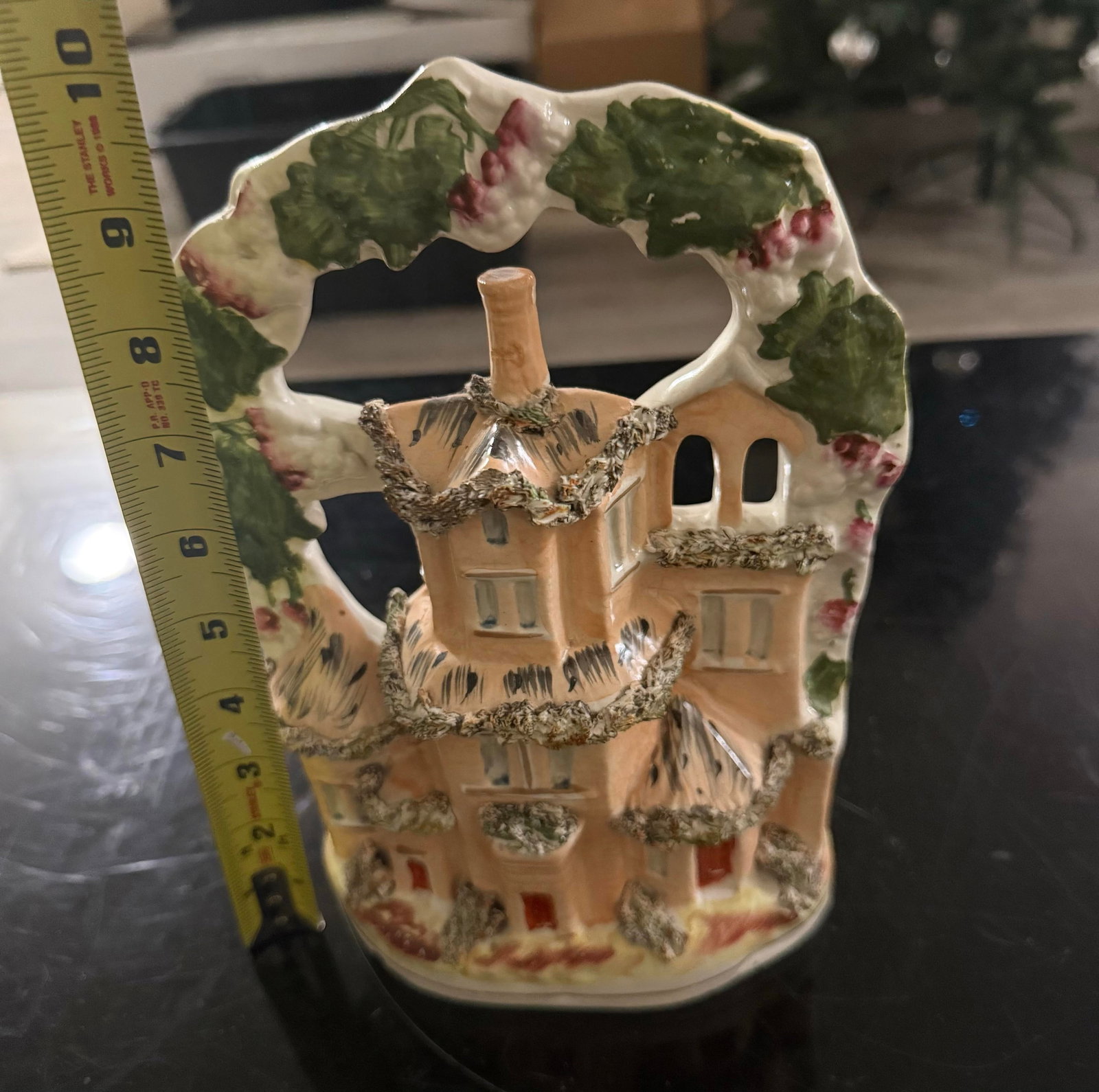 Staffordshire Antique Cottage House 19th Century Porcelain England Hand Painted - 5