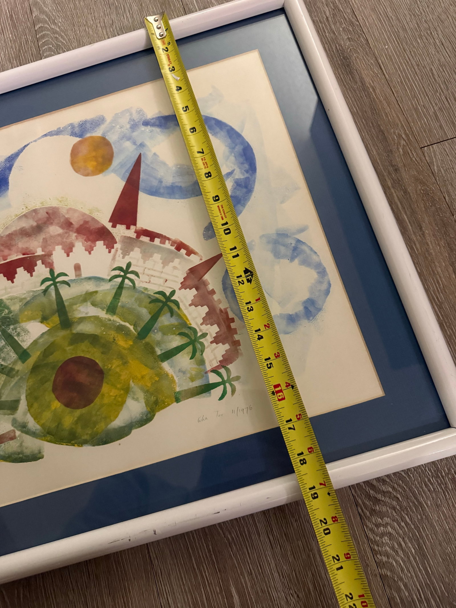 1990s Very Rare Signed Lika Tov Art White Gravity Framed Numbered 11/1976 - 8