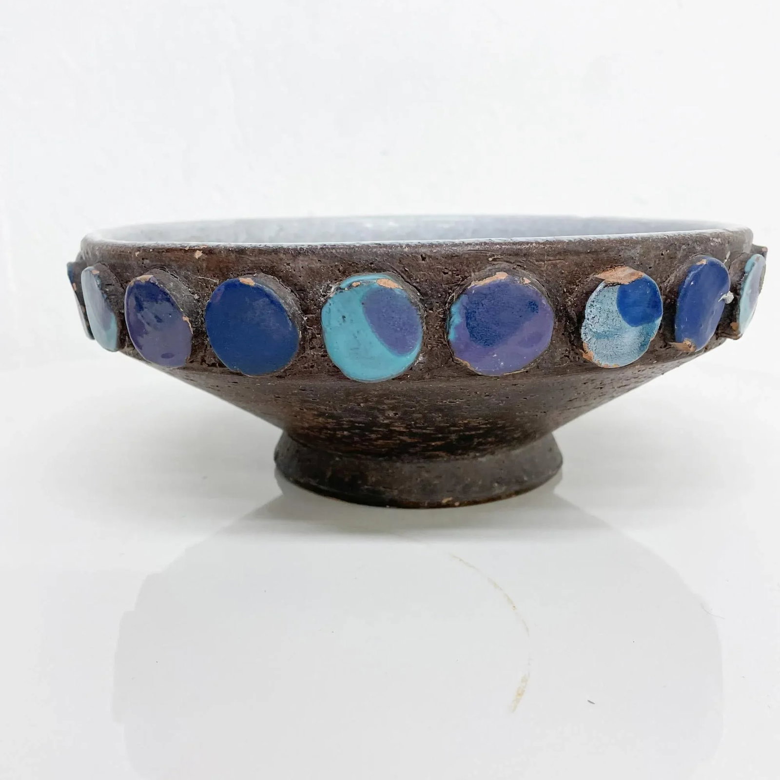 1960s Raymor Bitossi Blue Bowl Italian Art Pottery - 9