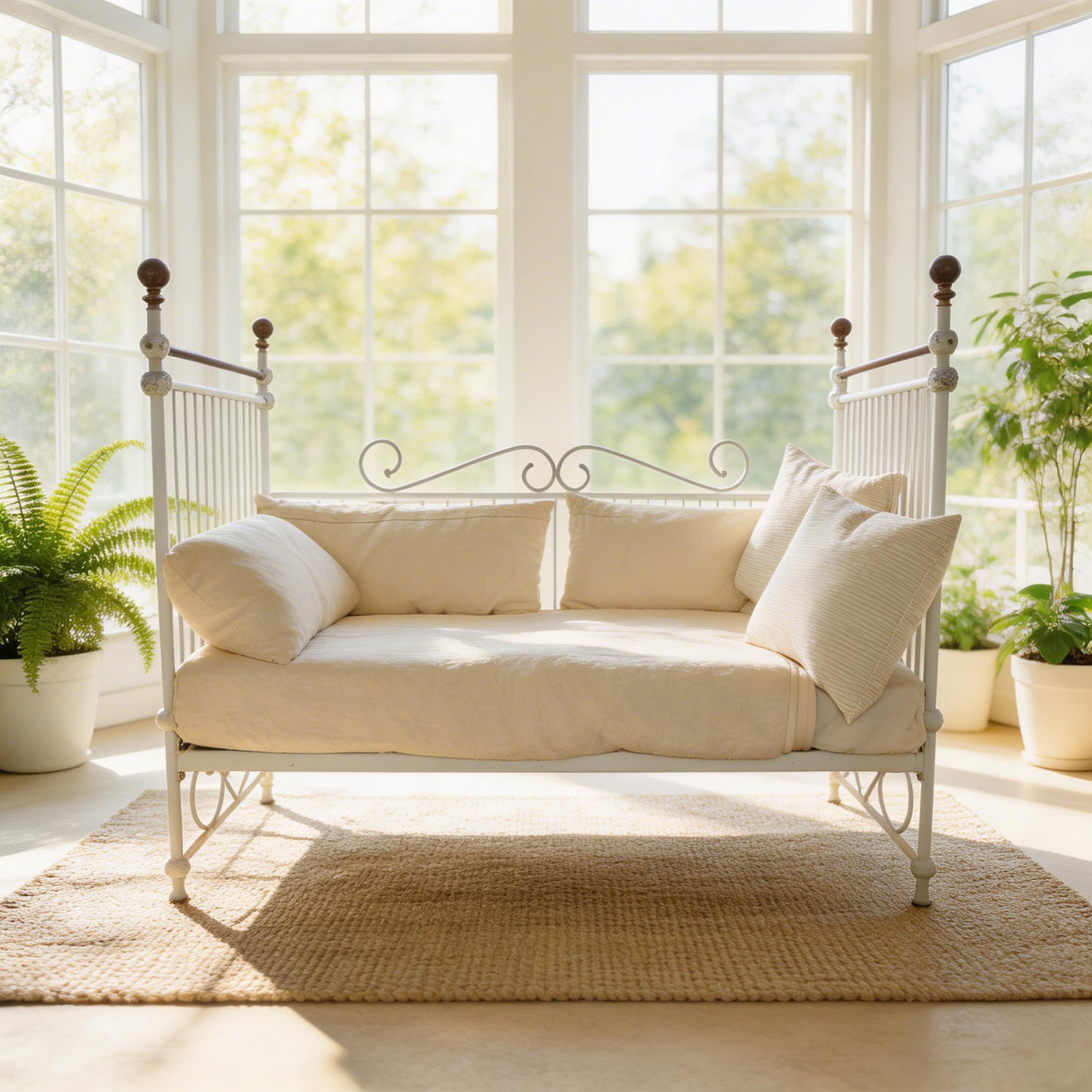 Early 20th Century Vintage Iron Daybed - 2