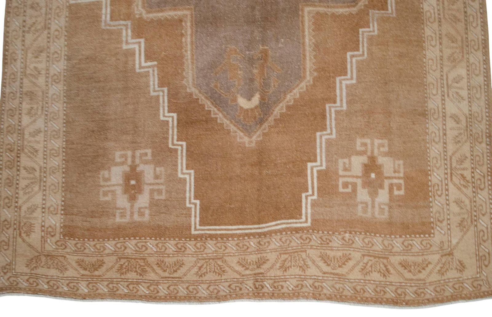 VIintage Turkish Rug - Natural Sheep Wool Hand-Knotted Undyed Beige Tan - 6'2 X 11'3 - 9