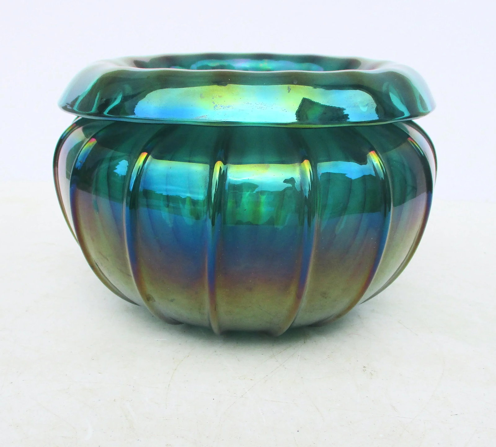 Vintage Mid 1990s' Archimede Seguso Signed Iridescence Bowl - 4