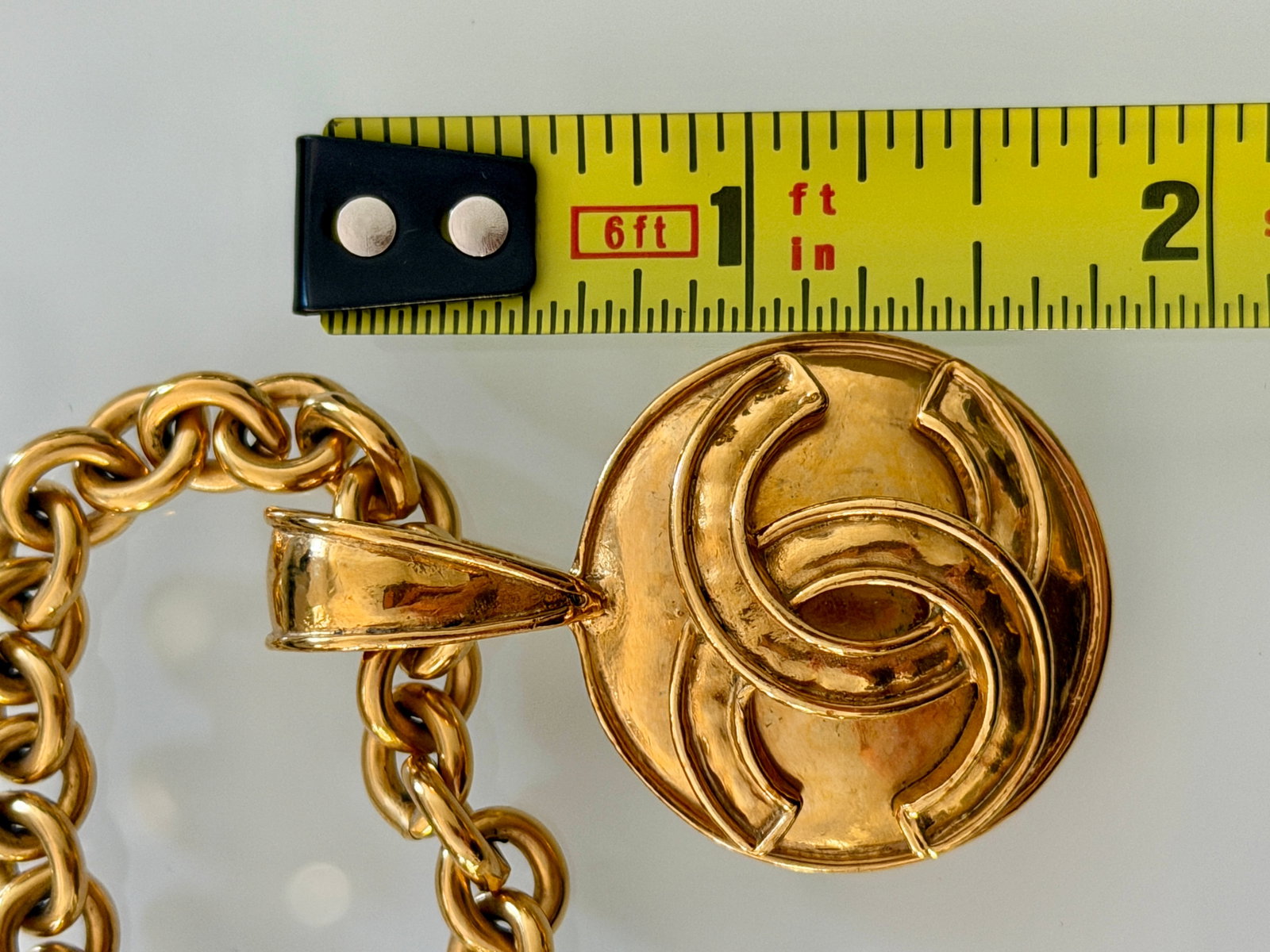 Chanel 1994 Spring Collection CC Logo Medallion Necklace in Gold Plate - 13
