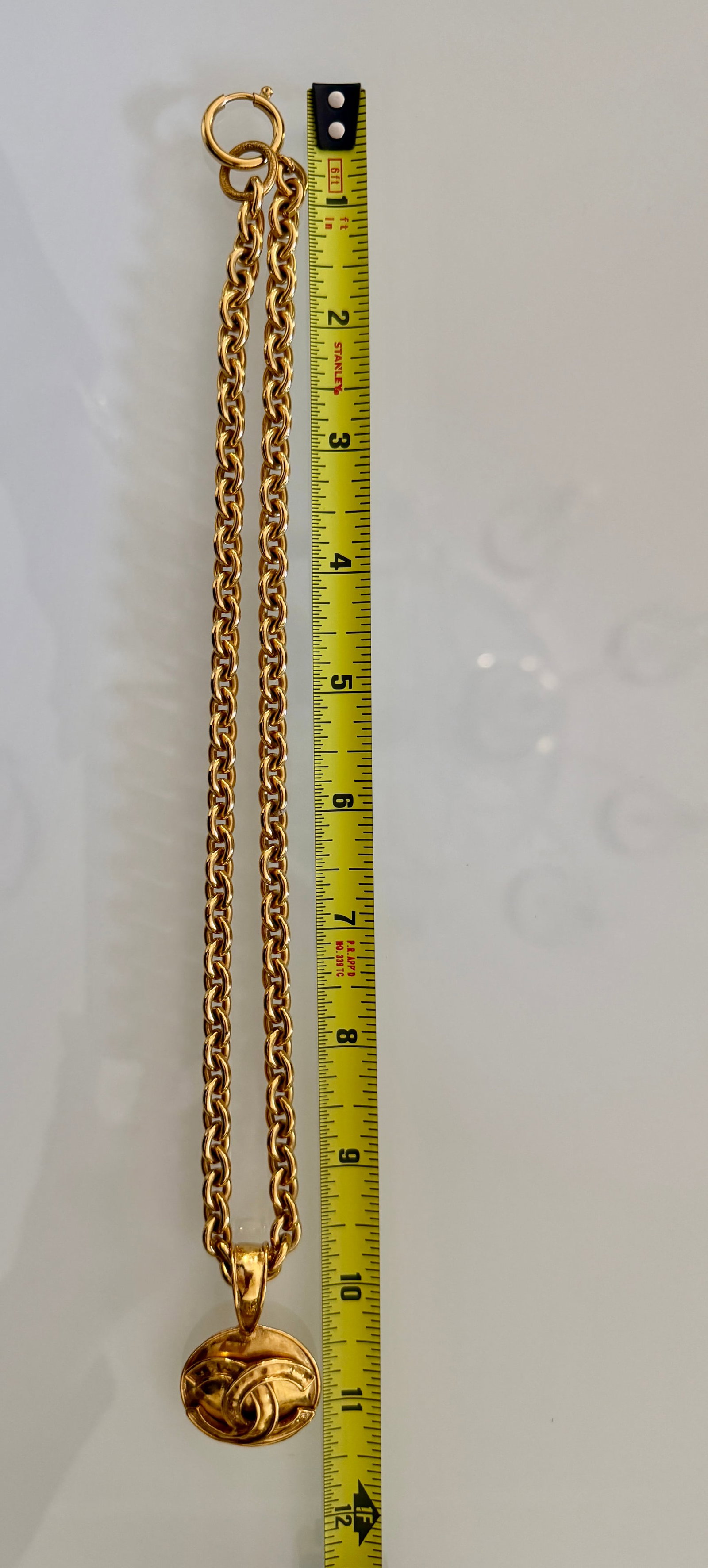 Chanel 1994 Spring Collection CC Logo Medallion Necklace in Gold Plate - 18