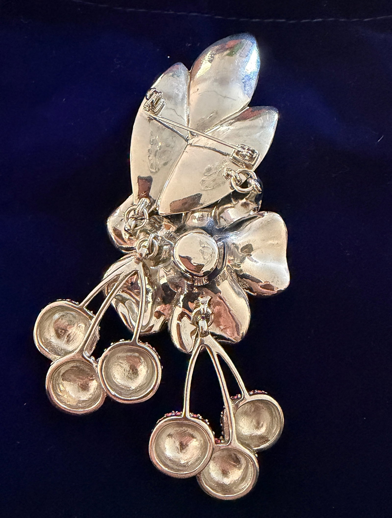 Vintage 1980's Judith Leiber XL Cherry Blossom Brooch With Swarovski Crystals - 3
