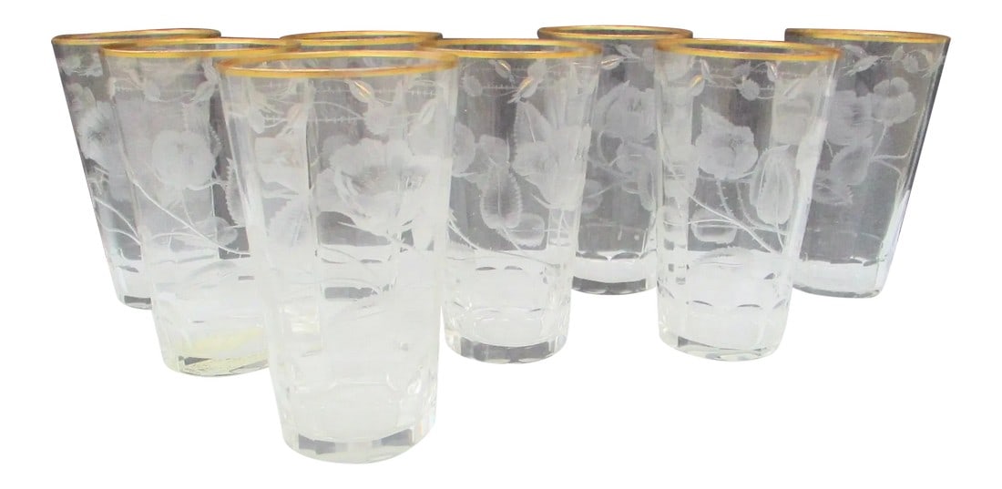 Antique Moser Paula Highball Glasses- Set of 8 (1 of 7)