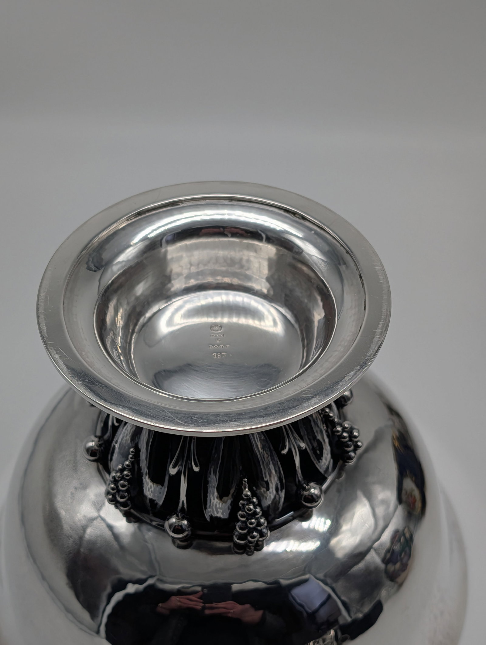 1930s Compote Pedestal Bowl. Georg Jensen Denmark Sterling Silver. #197a. 6" H - 4