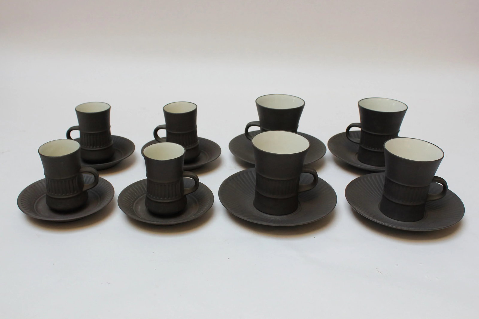 Early Jens Quistgaard for Dansk Flamestone Coffee Pot With Mugs and Demitasses - 3