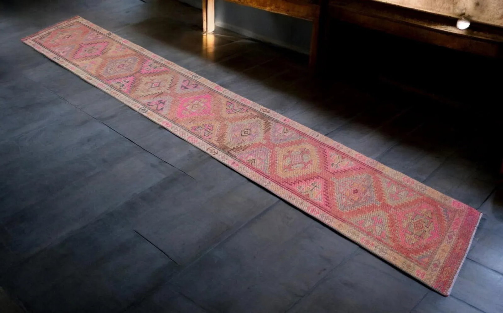 Distressed Oushak Hand Knotted Runner - 2"²2"³ × 13"²4"³ - 2