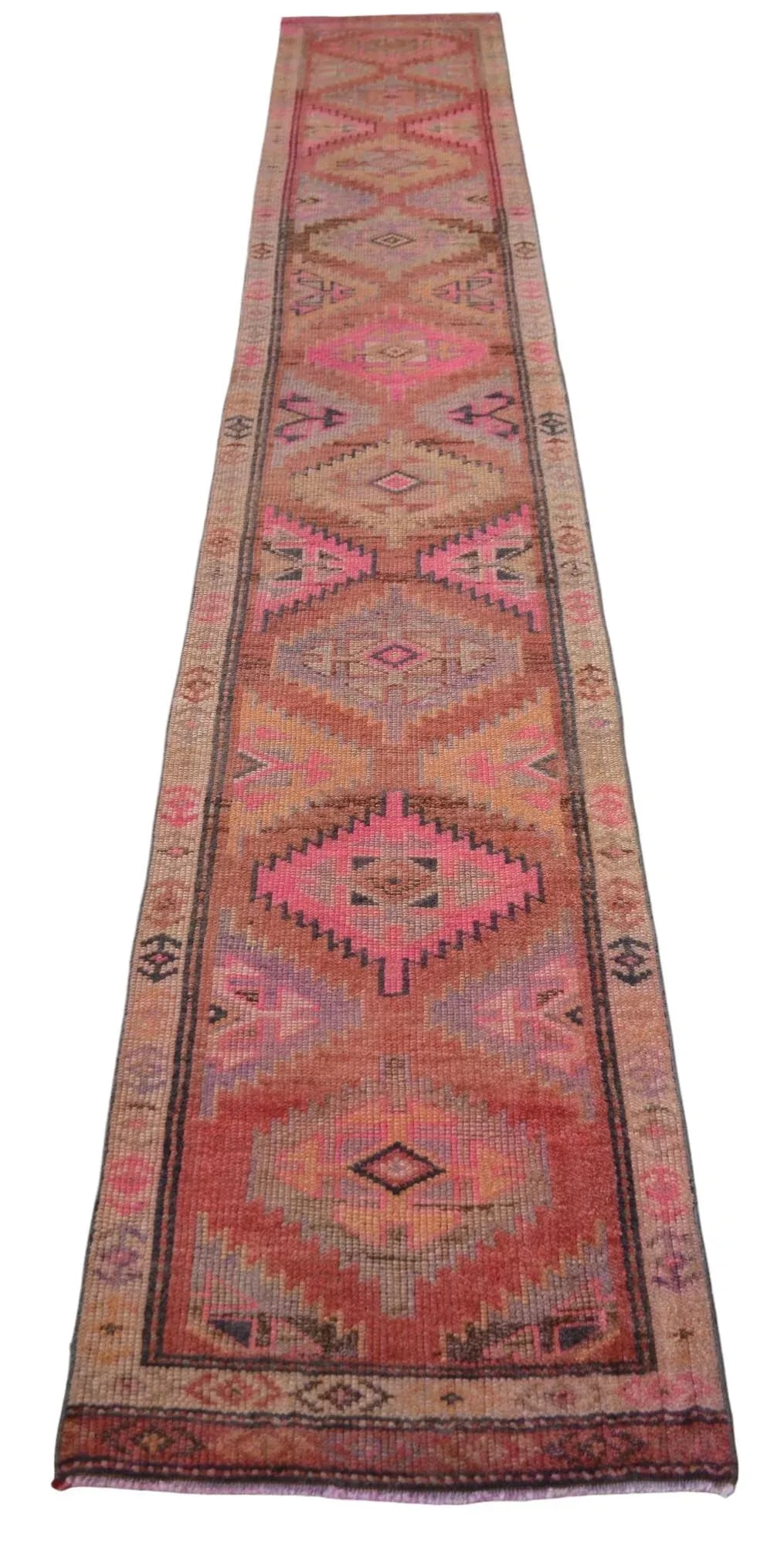 Distressed Oushak Hand Knotted Runner - 2"²2"³ × 13"²4"³ - 4