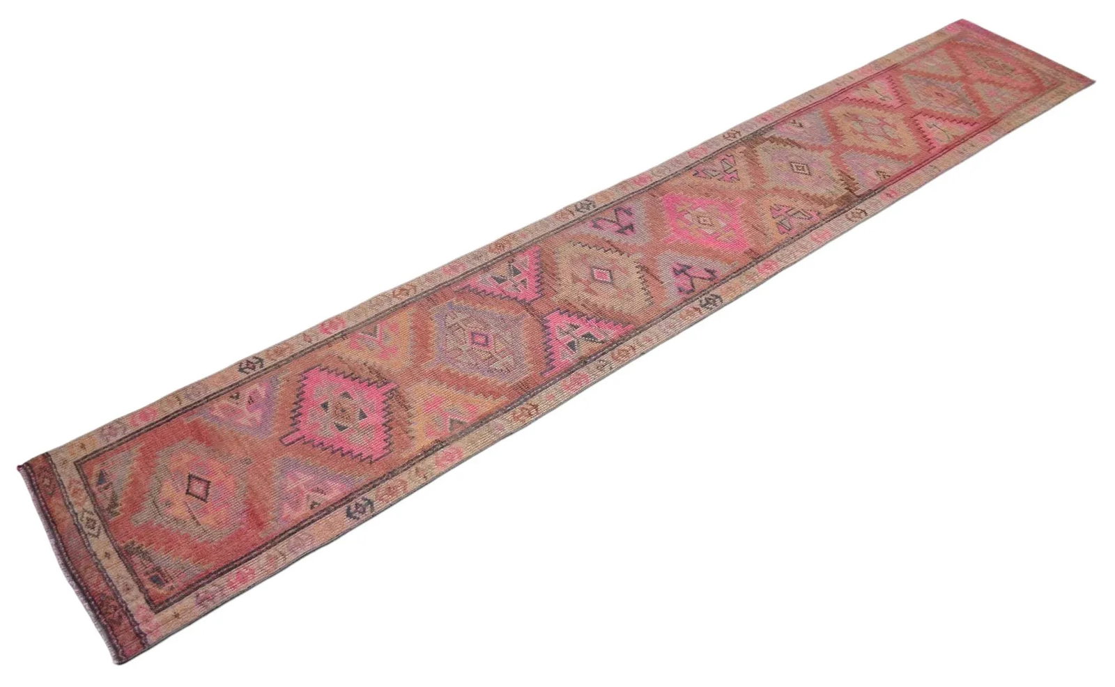 Distressed Oushak Hand Knotted Runner - 2"²2"³ × 13"²4"³ - 5