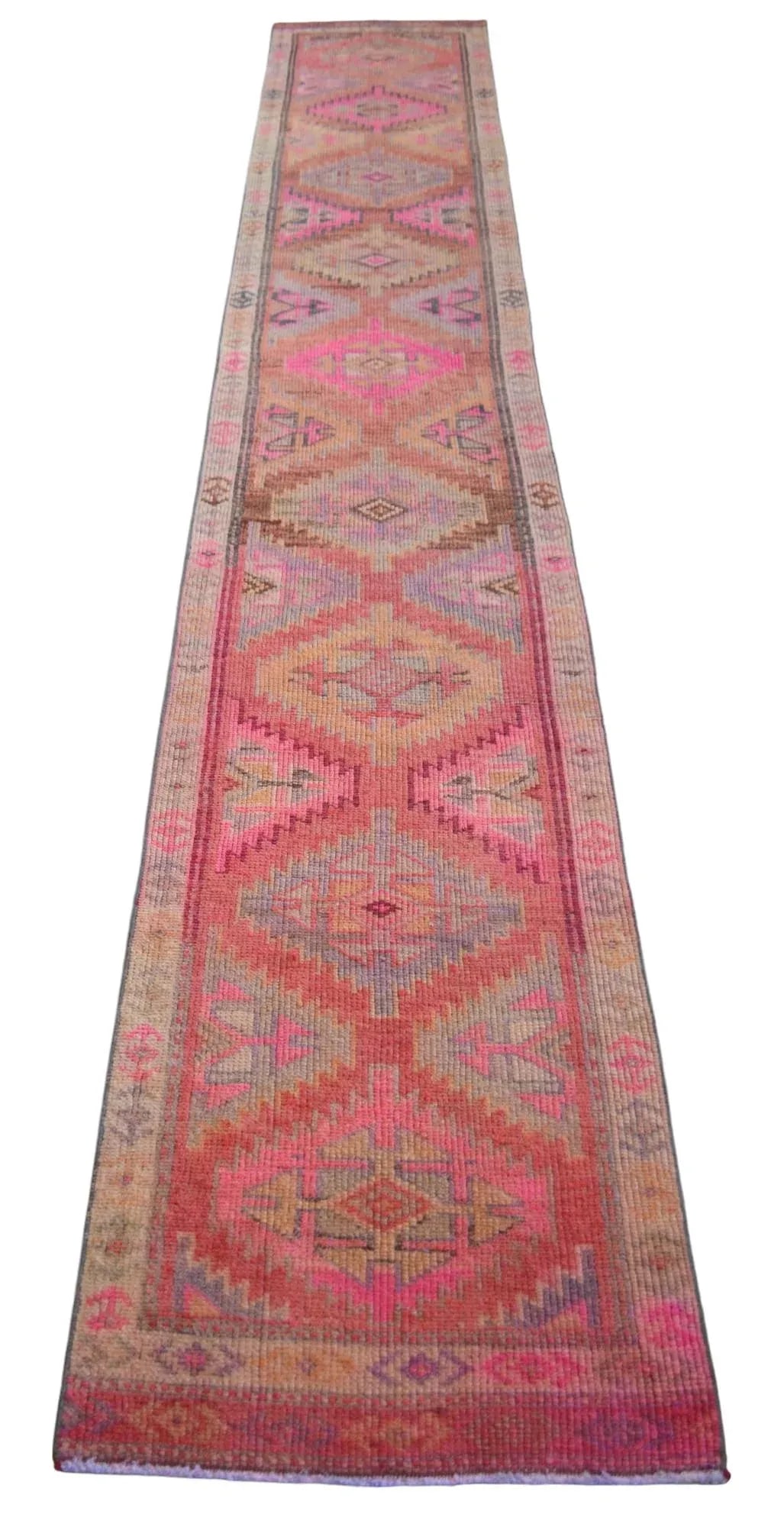Distressed Oushak Hand Knotted Runner - 2"²2"³ × 13"²4"³ - 6