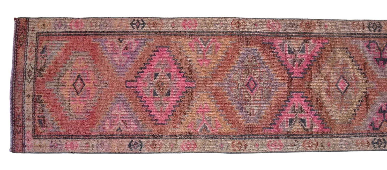 Distressed Oushak Hand Knotted Runner - 2"²2"³ × 13"²4"³ - 8