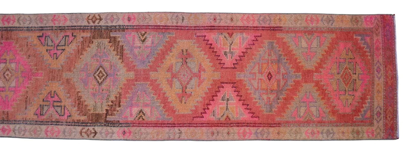 Distressed Oushak Hand Knotted Runner - 2"²2"³ × 13"²4"³ - 9