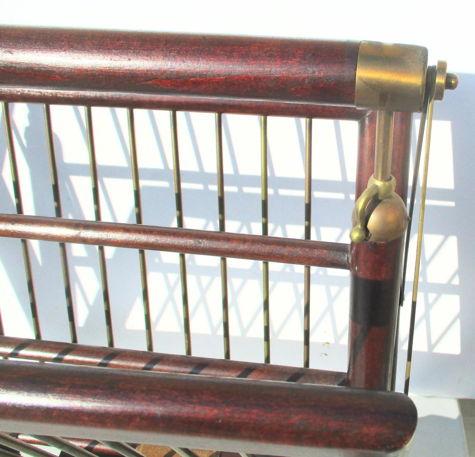 C. 1950s Cesare Lacca Design Mahogany and Brass Magazine Rack - 11