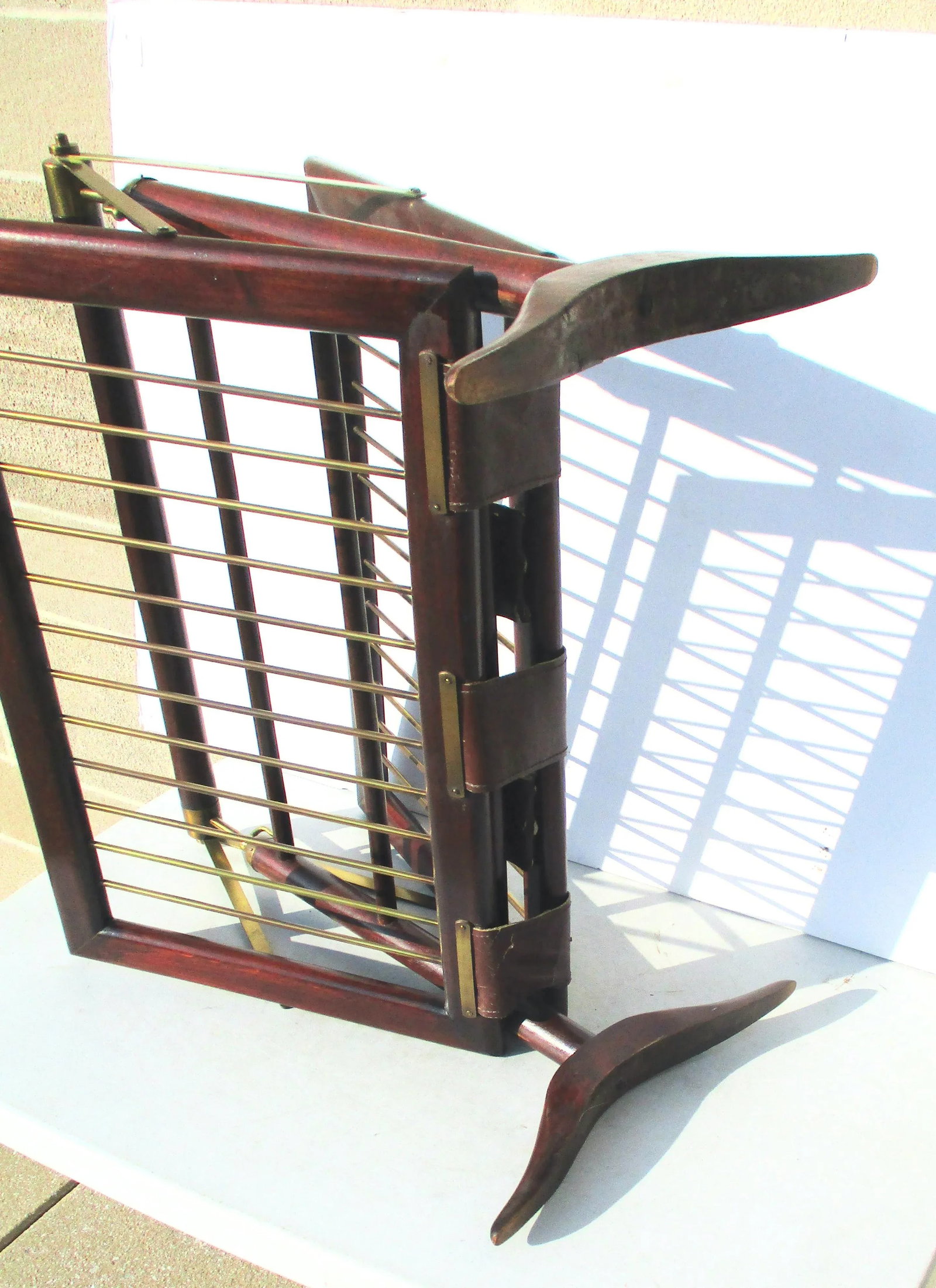 C. 1950s Cesare Lacca Design Mahogany and Brass Magazine Rack - 6
