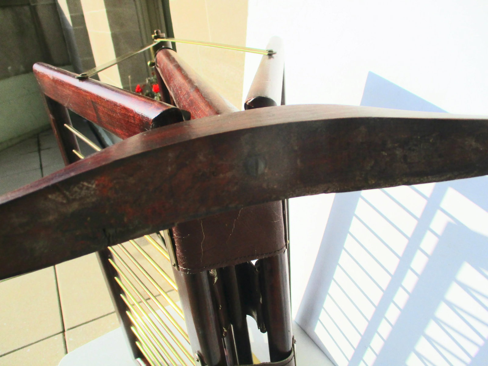 C. 1950s Cesare Lacca Design Mahogany and Brass Magazine Rack - 8
