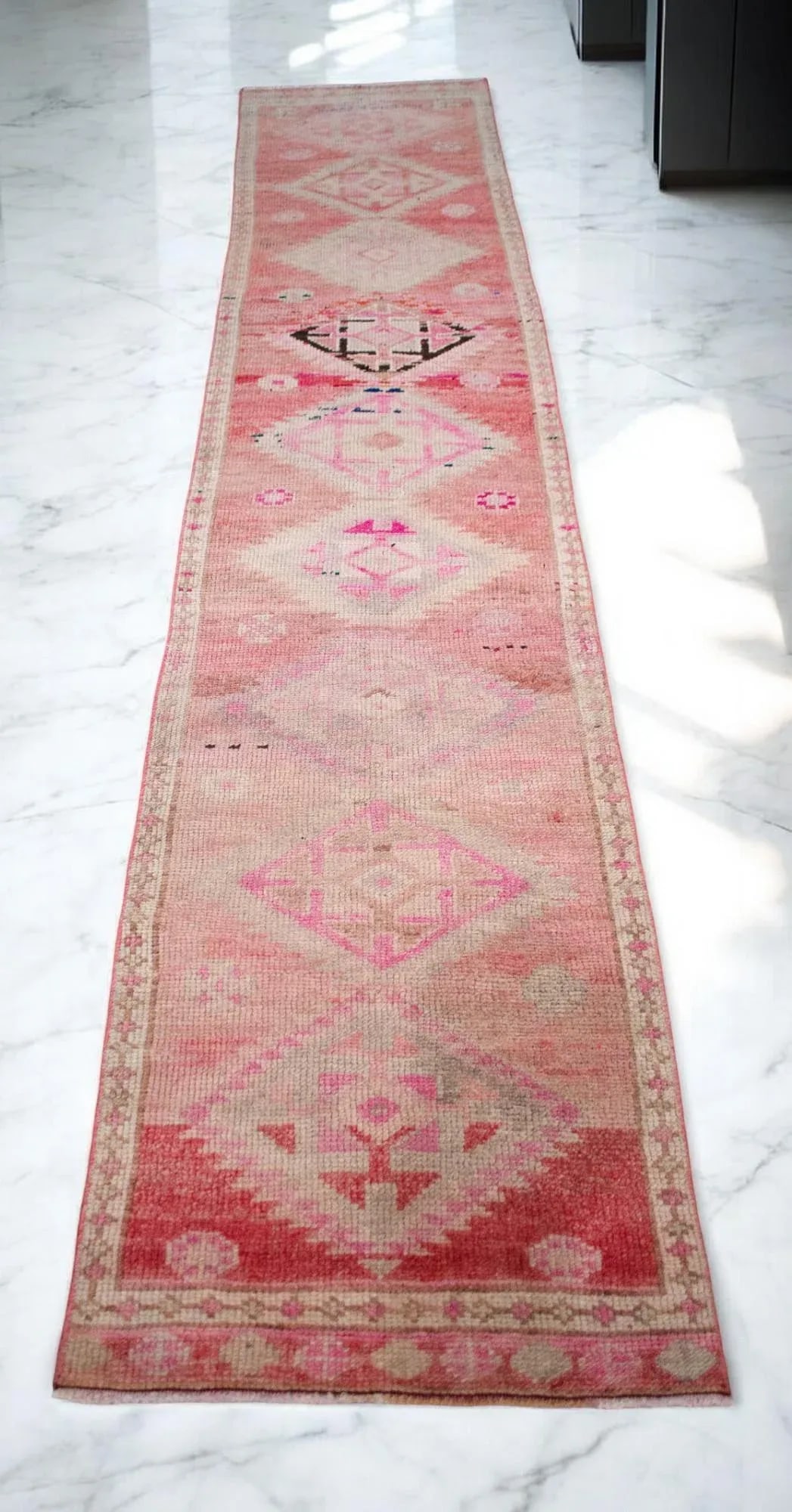 1970s Hand-Knotted Turkish Runner - 2"²2"³ × 10"²7"³ - 3