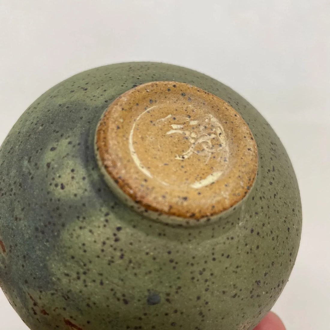 1970s Green Art Pottery Style Rose Cabat Feelie Vase California - 6