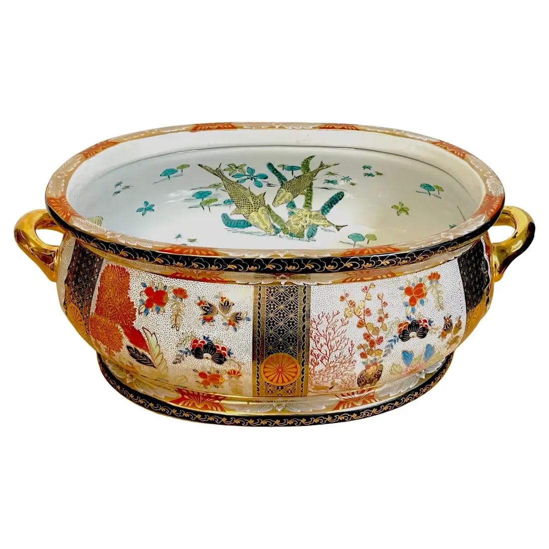 Mid 20th Century Royal Crown Derby Style 'Imari' Pattern Centerpiece - 13