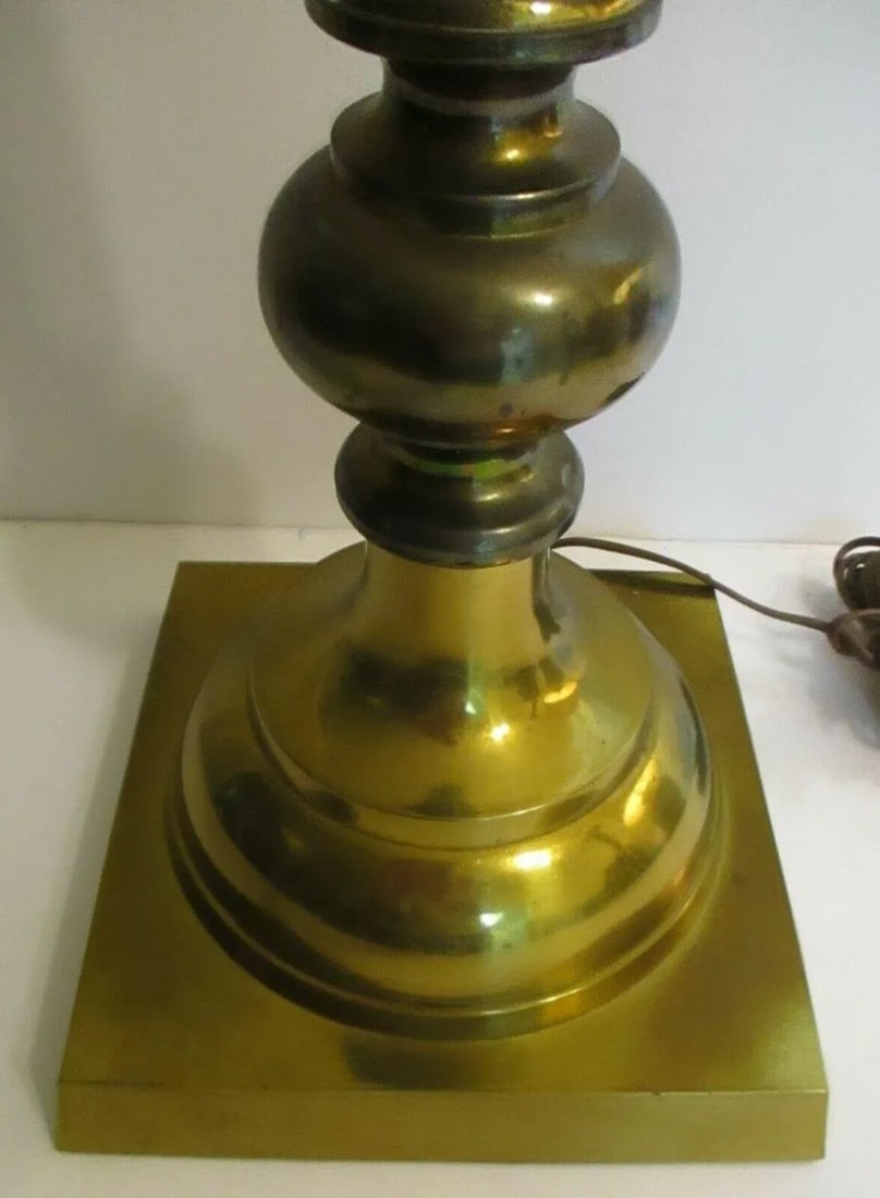 1950s Chapman Hollywood Regency Brass Candlestick Buffet Lamps - a Pair - 5