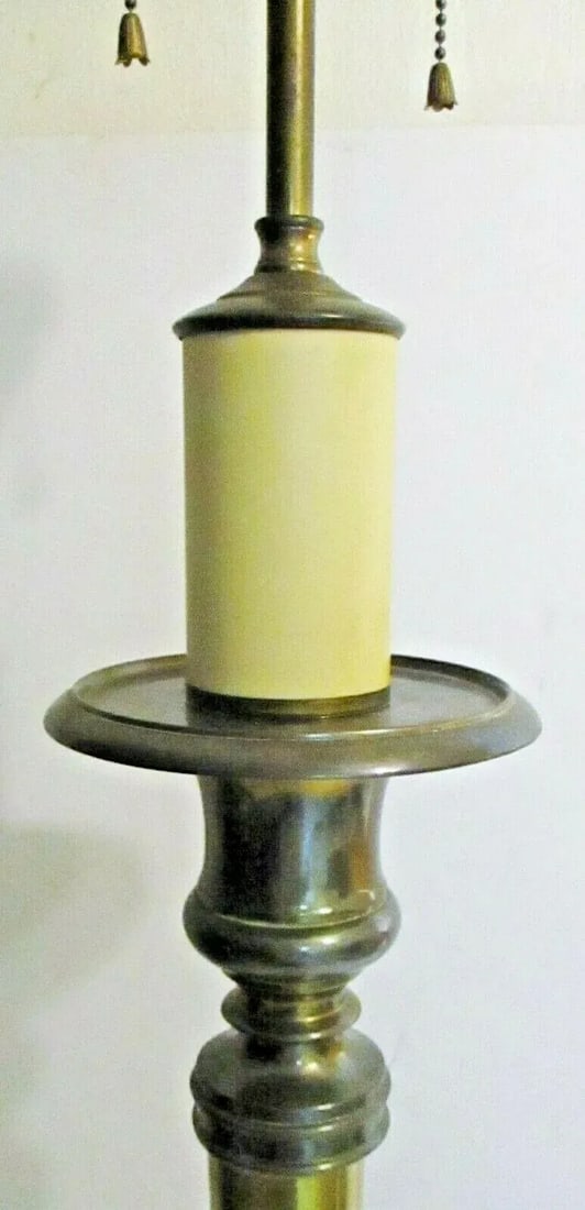 1950s Chapman Hollywood Regency Brass Candlestick Buffet Lamps - a Pair - 6