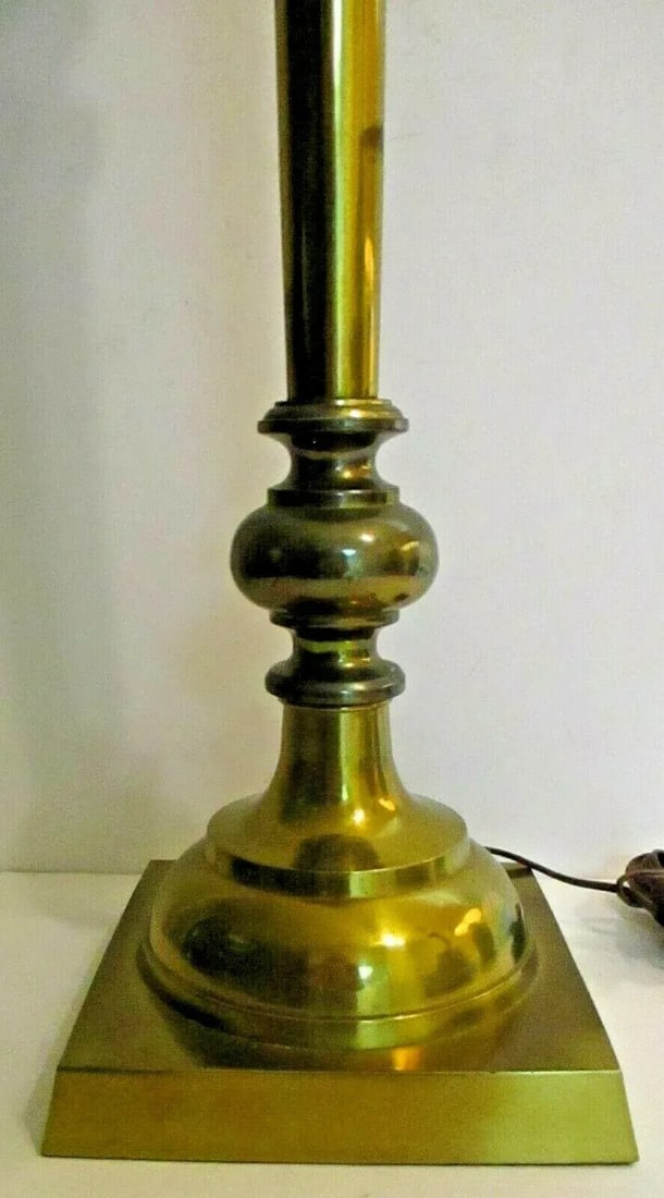 1950s Chapman Hollywood Regency Brass Candlestick Buffet Lamps - a Pair - 7