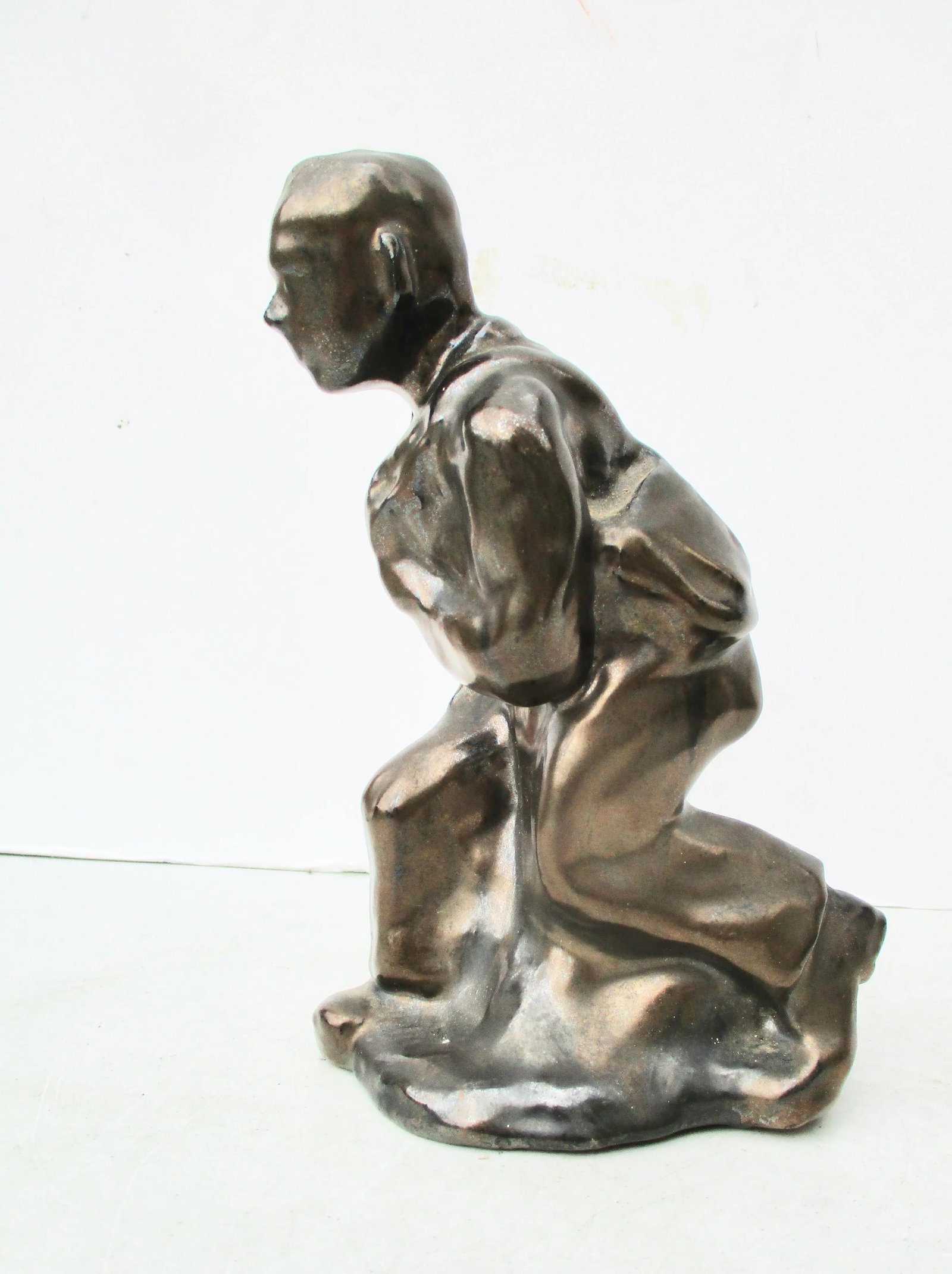 Circa 1950s Terra Cotta Glazed Sculpture of a School Boy - 10