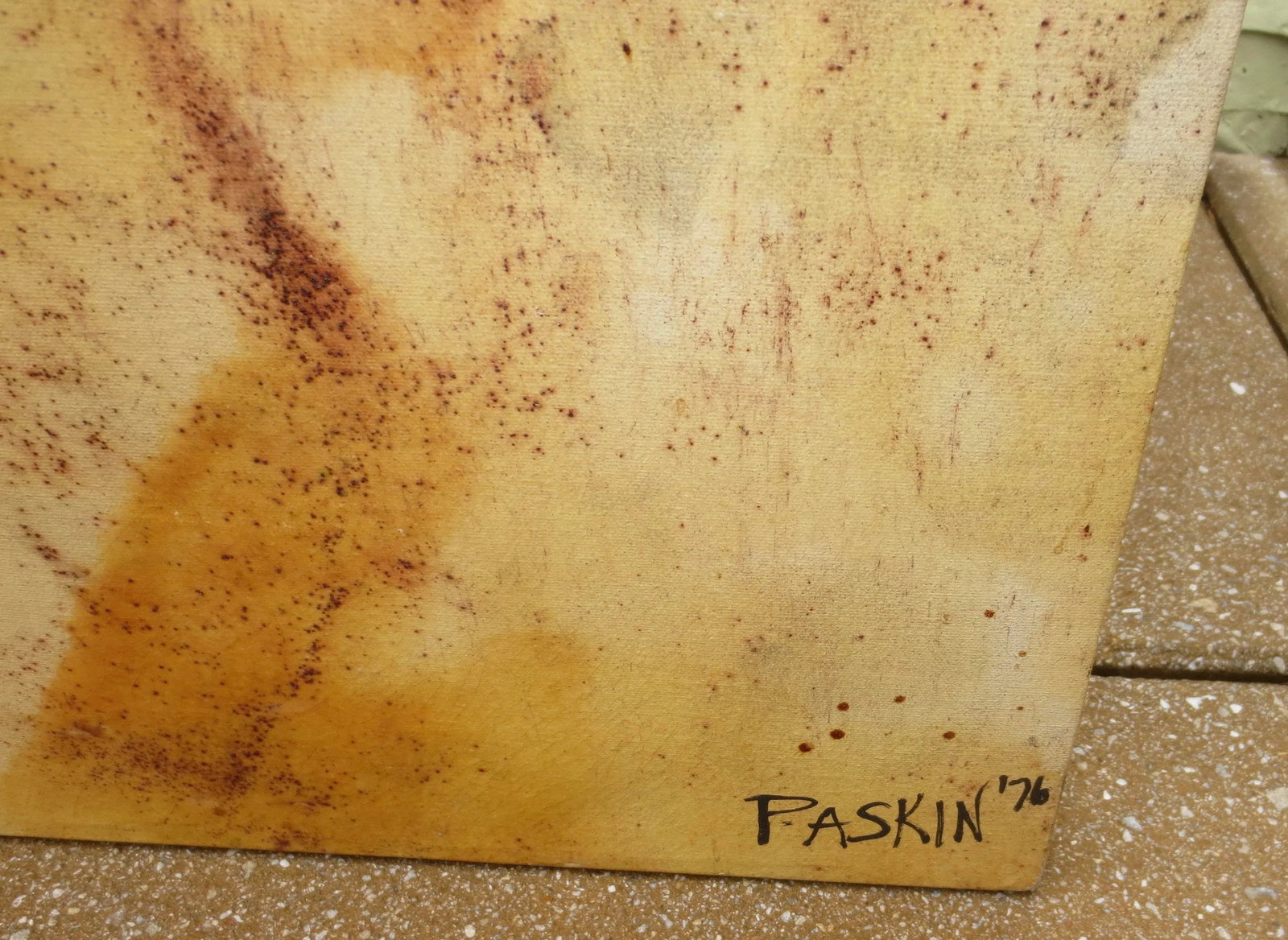 1976 Abstract Expressionist Mixed-Media Painting Signed Paskin - 3