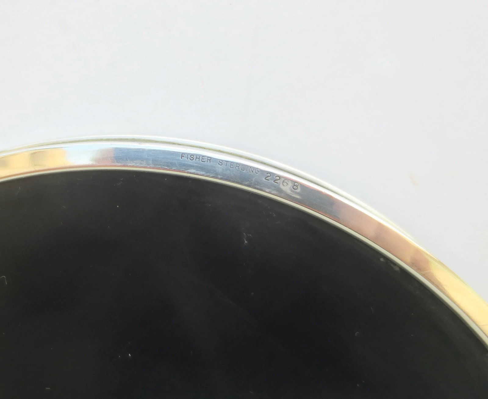 Sterling Rimmed Tray With Black Plateau Circa 1940s' - 3