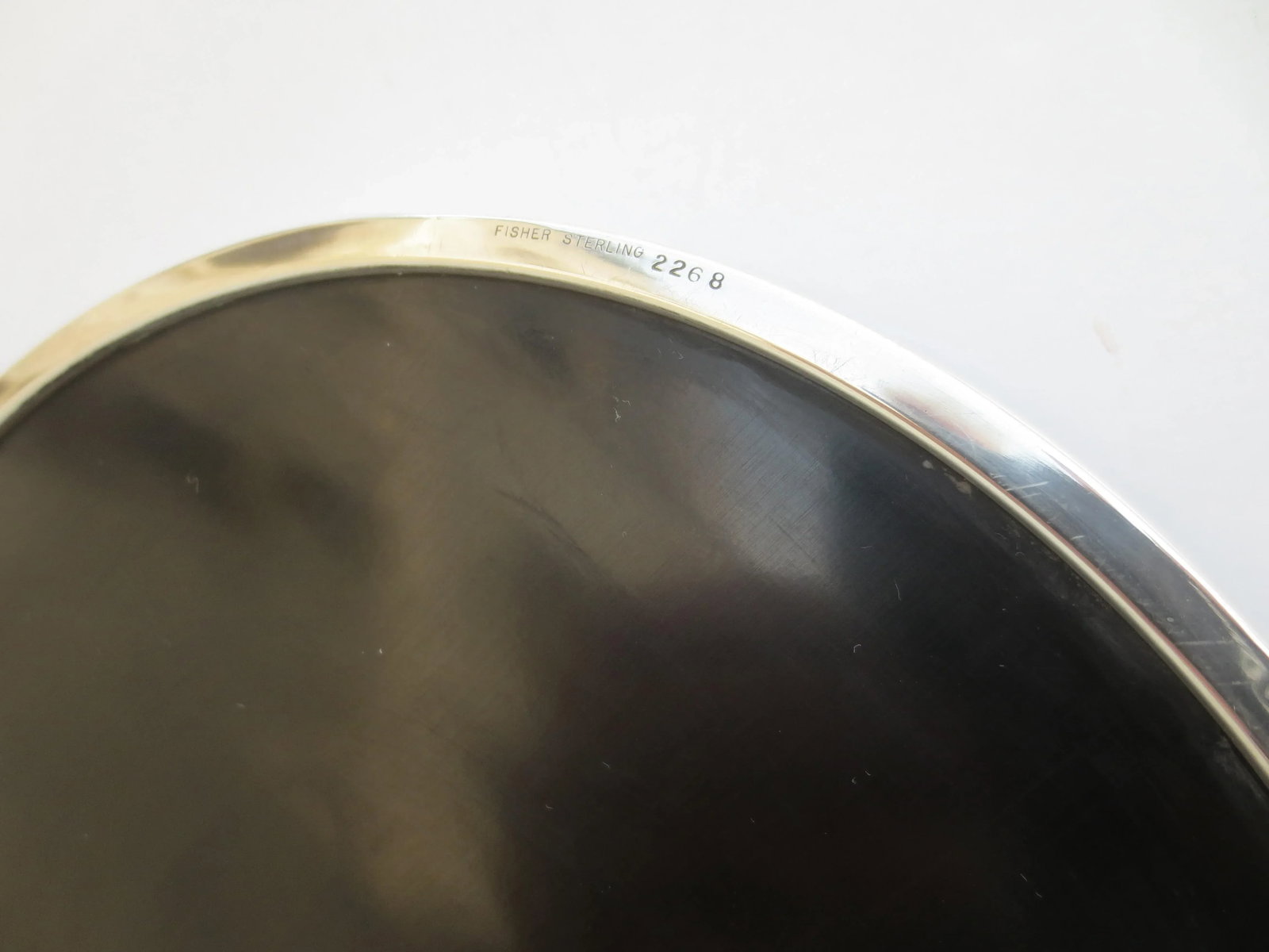 Sterling Rimmed Tray With Black Plateau Circa 1940s' - 4