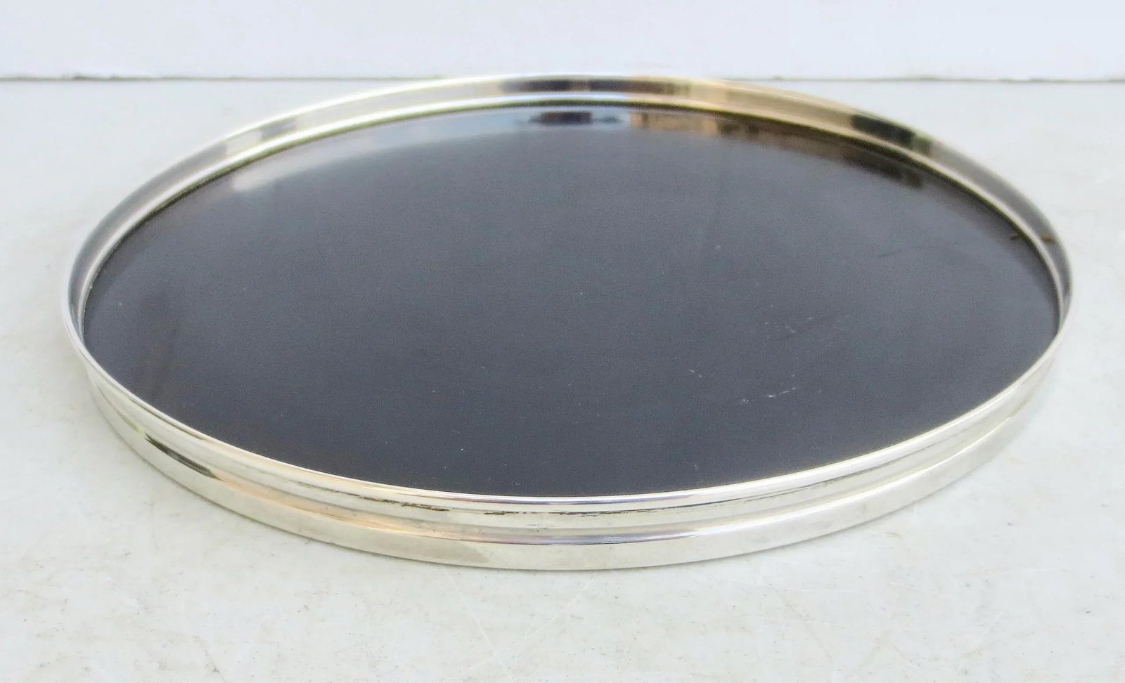 Sterling Rimmed Tray With Black Plateau Circa 1940s' - 5