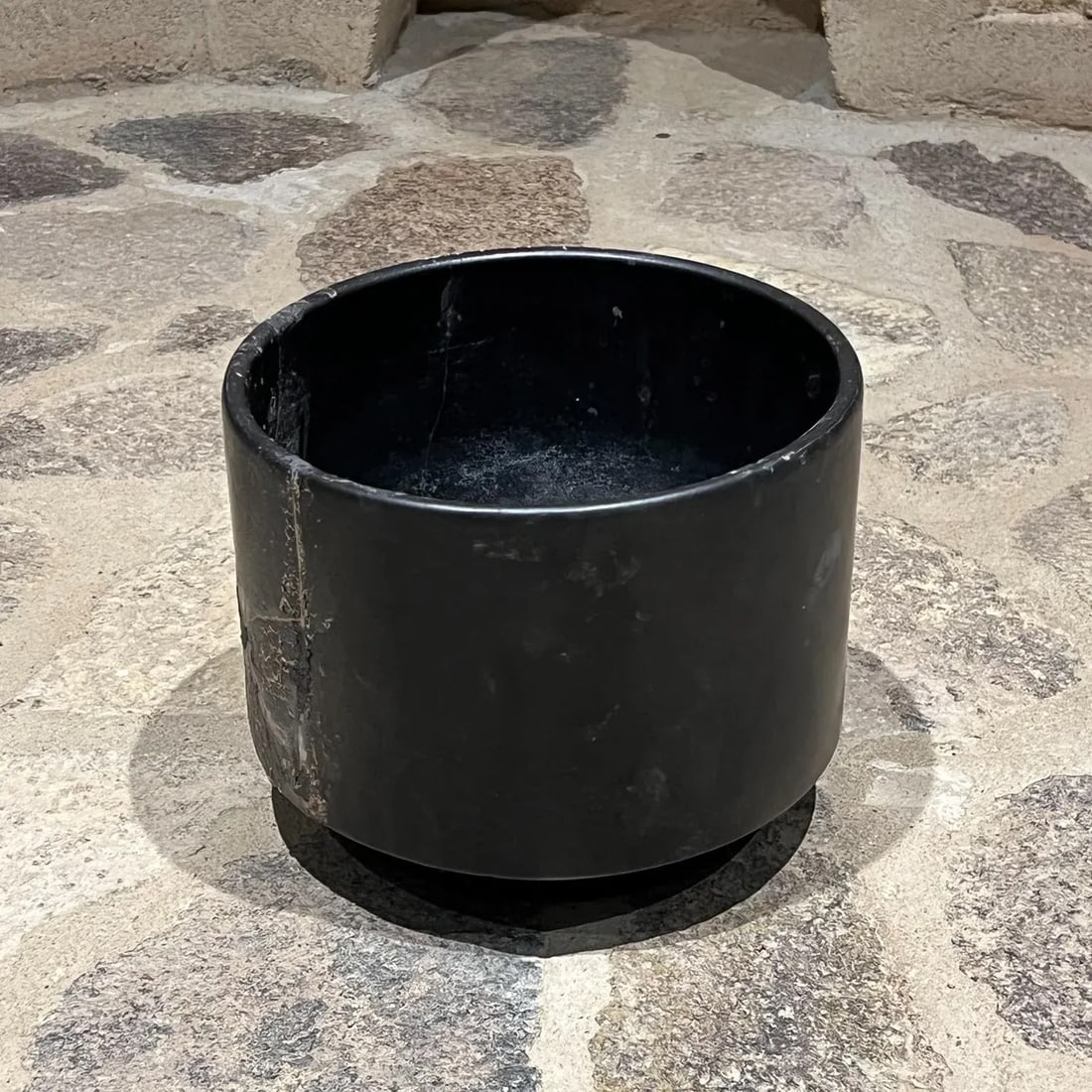1960s Gainey Pottery Footed Black Planter Architectural Modern - 5
