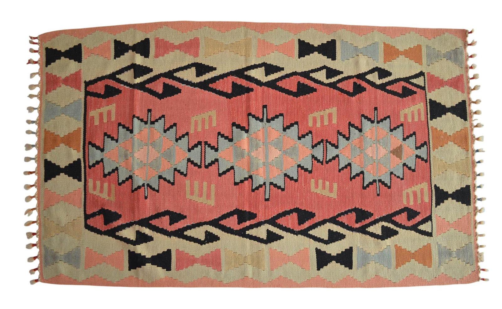 1980s Hand Woven Colorful Kilim Rug - 6
