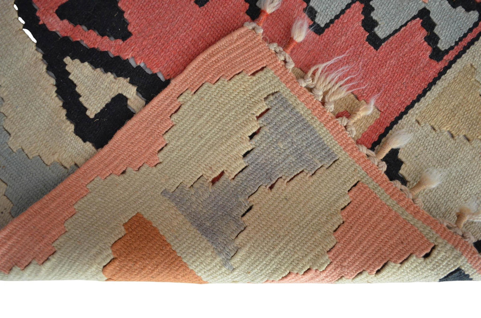 1980s Hand Woven Colorful Kilim Rug - 8