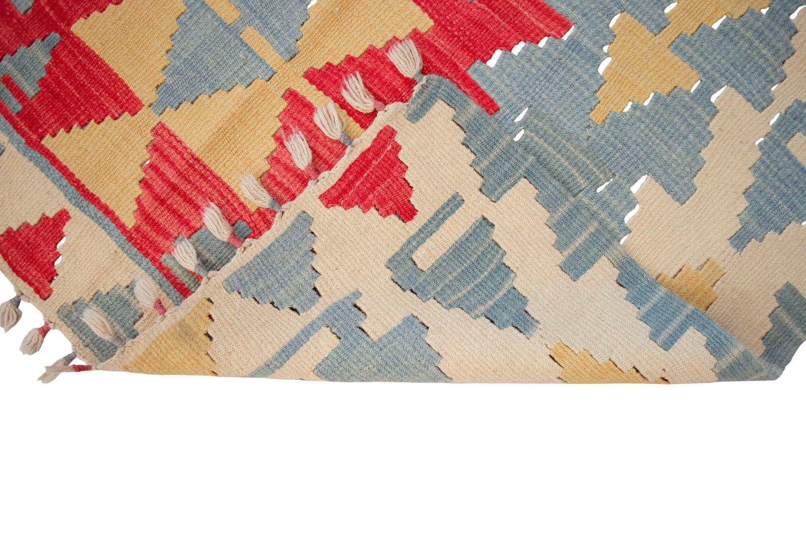 1980s Handmade Rug Colorful Kilim Small Rug - 12