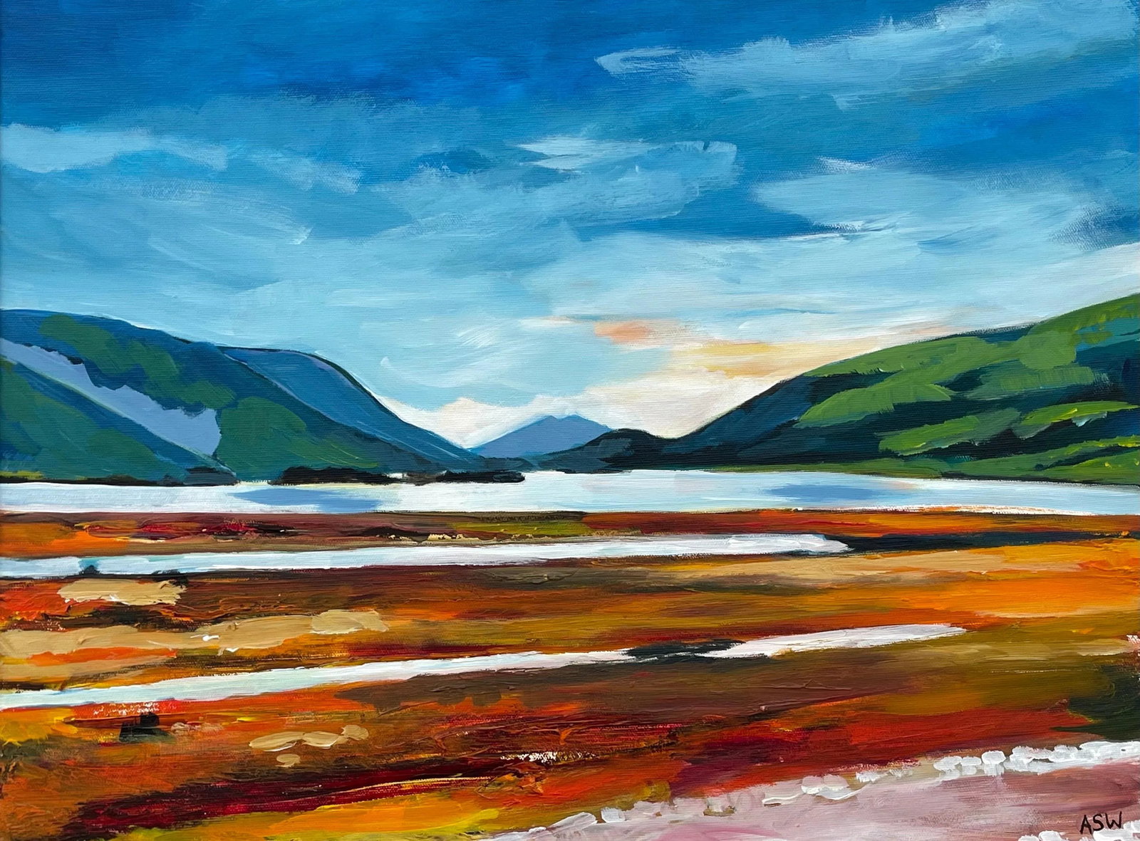 Colourful Abstract Landscape Painting of Scottish Highlands - Unique Original Art by Contemporary Br - 12