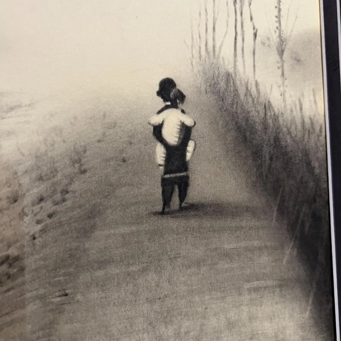 1960s Fine Chinese Art Child Being Carried - 7