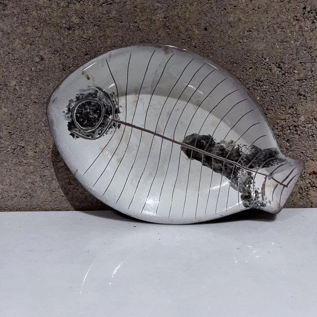 1960s Lagardo Tackett Fish Plate Glazed Art Pottery Kenji Fujita Calif - 3