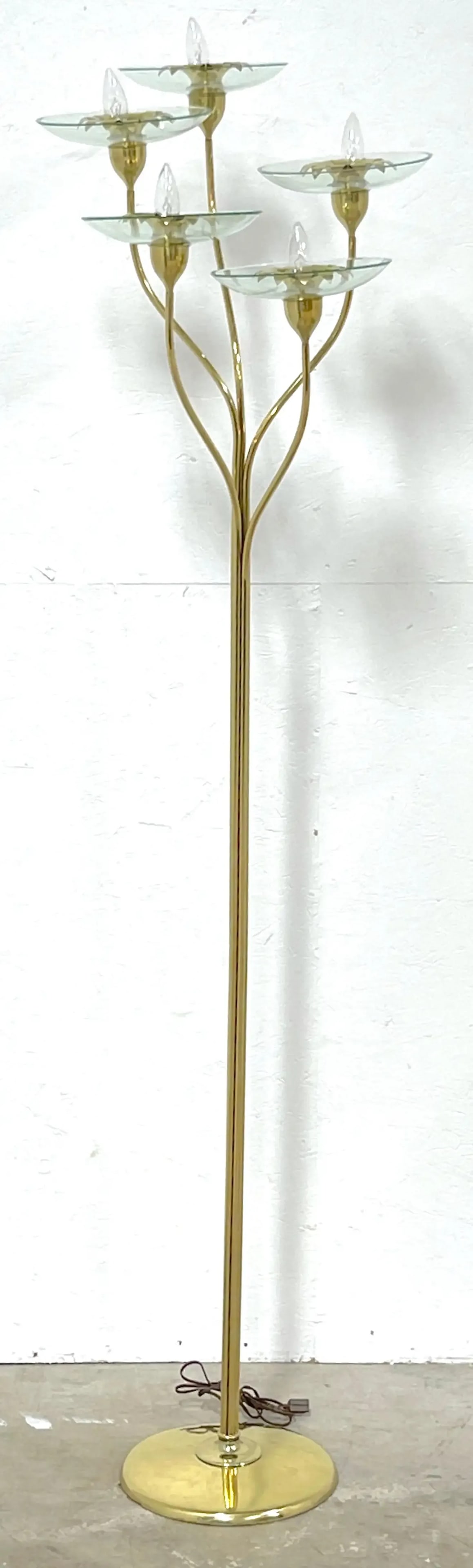 Early 20th Century Pietro Chiesa for Fontana Arte Brass & Murano Glass Torchiere - 10